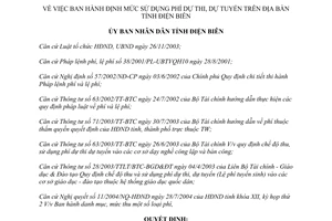 Quyết định 53/2004/QĐ-UB định mức sử dụng phí dự thi dự tuyển Điện Biên