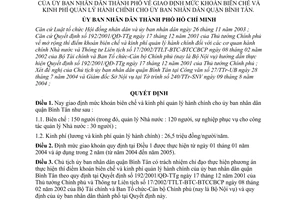 Quyết định 201/2004/QĐ-UB giao định mức khoán biên chế kinh phí quản lý hành chính ủy ban nhân dân quận Bình Tân