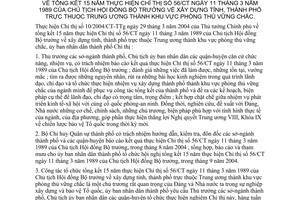 Chỉ thị 23/2004/CT-UB tổng kết 15 năm thực hiện Chỉ thị 56/CT xây dựng tỉnh, thành phố trực thuộc Trung ương thành khu vực phòng thủ vững chắc