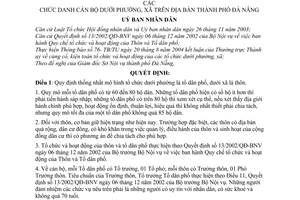 Quyết định 140/2004/QĐ-UB mô hình tổ chức, cán bộ  mức phụ cấp hàng tháng chức danh dưới phường, xã thành phố Đà Nẵng