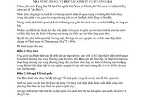 Hiệp định Hợp tác Kinh tế Thương mại giữa Việt Nam Israel 2004