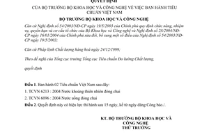 Quyết định 23/2004/QĐ-BKHCN 2 Tiêu chuẩn Việt Nam