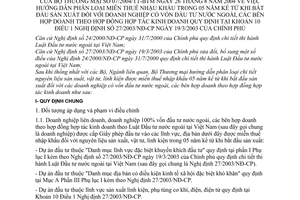 Thông tư 07/2004/TT-BTM hướng dẫn phân loại nguyên liệu SX vật tư linh kiện miễn thuế NK 5 năm DN vốn ĐTNN bên hợp danh HĐ hợp tác kinh doanh