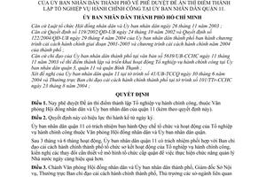 Quyết định 208/2004/QĐ-UB Đề án thí điểm thành lập Tổ nghiệp vụ hành chính công ủy ban nhân dân quận 11