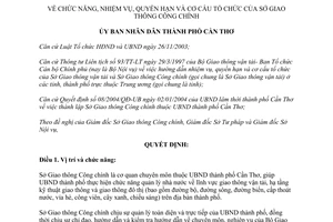 Quyết định 285/2004/QĐ-UB chức năng nhiệm vụ Sở Giao thông Công chính Cần Thơ