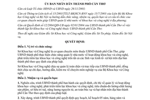 Quyết định 286/2004/QĐ-UB chức năng nhiệm vụ quyền hạn cơ cấu Sở KHCN