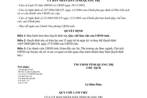 Quyết định 2642/2004/QĐ-UBND quy chế làm việc ủy ban nhân dân Quảng Trị