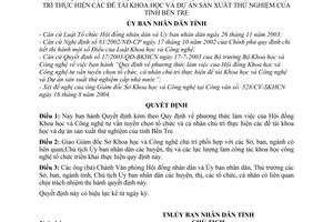 Quyết định 3318/2004/QĐ-UBND phương thức làm việc Hội đồng Khoa học