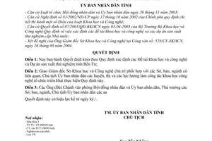 Quyết định 3315/2004/QĐ-UBND xác định Đề tài khoa học và công nghệ