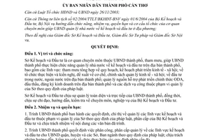 Quyết định 287/2004/QĐ-UB chức năng nhiệm vụ quyền hạn cơ cấu Sở Kế hoạch Đầu tư