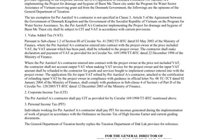 Official Dispatch No. 2443 TCT/DTNN, on Corporate Income Tax of main contractor