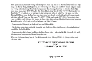 Công văn  4231/TCHQ-KTTT giải toả cưỡng chế