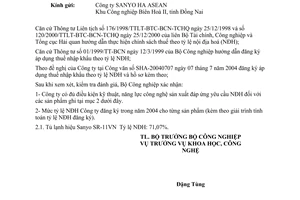 Công văn 4568/CV-KHCN  xác nhận điều kiện kỹ thuật, năng lực công nghệ sản xuất và tỷ lệ nội địa hoá