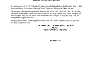 Công văn  4289/TCHQ-GSQL  tạm nhập tái xuất chương trình truyền hình