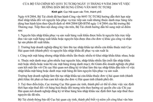 Công văn 10351/TC/TCHQ  hướng dẫn bổ sung CV 8693/TC/TCHQ