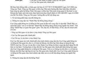 Công văn 4387/TCHQ-KTSTQ  hướng dẫn thực hiện văn bản 1537/TCT-TCHQ-KBNN