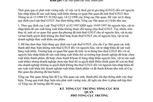 Công văn 4450 TCHQ/KTTT xử lý thuế GTGT  hàng là nguyên liệu NK để SXXK