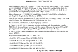 Công văn  4889/CV-KHCN xác nhận điều kiện kỹ thuật, năng lực công nghệ sản xuất và Tỷ lệ nội địa hoá