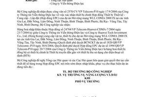 Công văn 5040/CV-NLDK  xác nhận thiết bị chính hợp đồng thiết bị toàn bộ