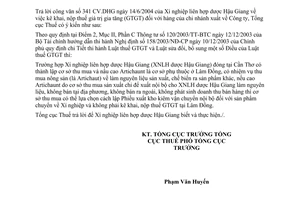 Công văn  3198 TCT/DNNN kê khai nộp thuế GTGT