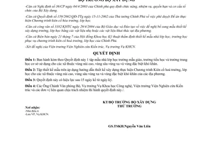 Quyết định 1389/QĐ-BXD năm 2004  thiết kế mẫu nhà lớp trường học