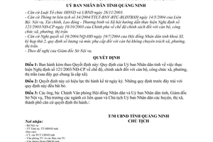 Quyết định 3076/QĐ-UB  thực hiện Nghị định 121/2003/NĐ-CP