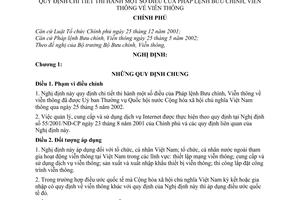 Nghị định 160/2004/NĐ-CP hướng dẫn Pháp lệnh Bưu chính, Viễn thông