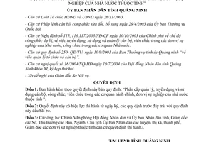 Quyết định 3075/QĐ-UB 2004 phân cấp quản lý tuyển dụng sử dụng cán bộ công viên chức Quảng Ninh