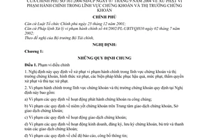 Nghị định 161/2004/NĐ-CP xử phạt vi phạm hành chính trong chứng khoán thị trường chứng khoán