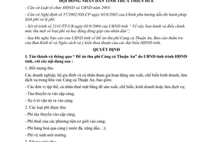 Nghị quyết 1e/2004/NQBT-HĐND5 thu phí Cảng cá Thuận An