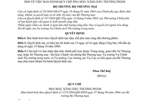 Quyết định 1273/2004/QĐ-BTM  Quy chế pha màu xăng dầu thương phẩm