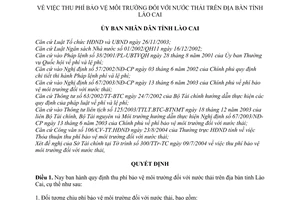 Quyết định 500/2004/QĐ-UB  thu phí bảo vệ môi trường nước thải