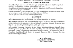 Quyết định 1117/2004/QĐ-NHNN Quy chế hoạt động thông tin tín dụng