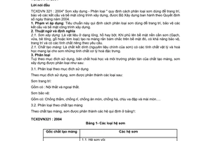 Tiêu chuẩn xây dựng TCXDVN 321:2004 về Sơn xây dựng - Phân loại