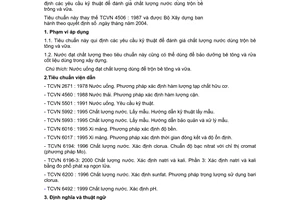 Tiêu chuẩn xây dựng Việt Nam TCXDVN 302:2004 về nước trộn bê tông và vữa - yêu cầu kỹ thuật do Bộ Xây dựng ban hành