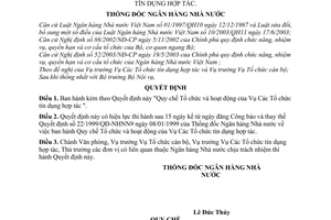 Quyết định 1135/2004/QĐ-NHNN Quy chế Tổ chức hoạt động Vụ Các Tổ chức tín dụng hợp tác