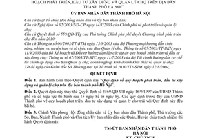 Quyết định 142/2004/QĐ-UB quy hoạch phát triển, đầu tư xây dựng quản lý chợ Thành phố Hà Nội