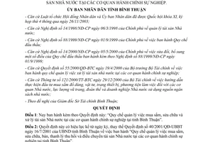 Quyết định 68/2004/QĐ-UBBT quản lý mua sắm sửa chữa xử lý tài sản nhà nước Bình Thuận