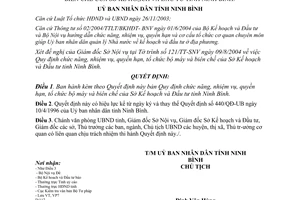 Quyết định 2166/2004/QĐ-UB chức năng nhiệm vụ biên chế Sở Kế hoạch Đầu tư Ninh Bình