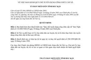 Quyết định 1672/2004/QĐ-UB Quy chế tuyển dụng công chức cấp xã
