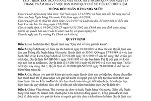 Quyết định 1160/2004/QĐ-NHNN Quy chế  tiền gửi tiết kiệm