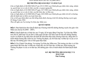 Quyết định 30/2004/QĐ-BGDĐT Chương trình bồi dưỡng thường xuyên giáo viên Mầm non chu kỳ II 2004-2007