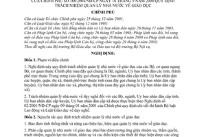 Nghị định 166/2004/NĐ-CP trách nhiệm quản lý nhà nước về giáo dục