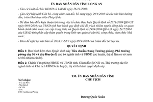 Quyết định 3911/2004/QĐ-UB Tiêu chuẩn chung trưởng phòng phó trưởng phòng