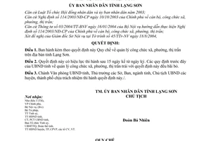Quyết định 48/2004/QĐ-UB Quy chế quản lý công chức xã, phường, thị trấn