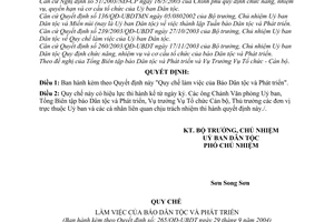 Quyết định 265/QĐ-UBDT quy chế làm việc Báo Dân tộc Phát triển