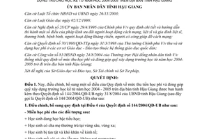 Quyết định 156/2004/QĐ-UB sửa đổi 144/2004/QĐ-UB mức thu tiền học phí đóng góp quỹ xây dựng trường học Hậu Giang