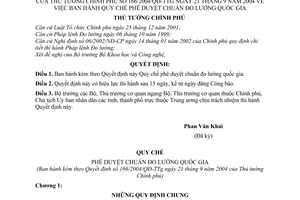 Quyết định 166/2004/QĐ-TTg Quy chế phê duyệt chuẩn đo lường quốc gia