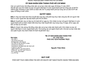 Quyết định 219/2004/QĐ-UB  Quy chế phối hợp thực hiện công tác người Việt Nam ở nước ngoài thành phố Hồ Chí Minh