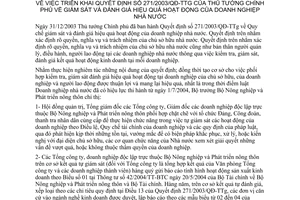 Chỉ thị 44/2004/CT-BNN giám sát đánh giá hiệu quả hoạt động doanh nghiệp nhà nước